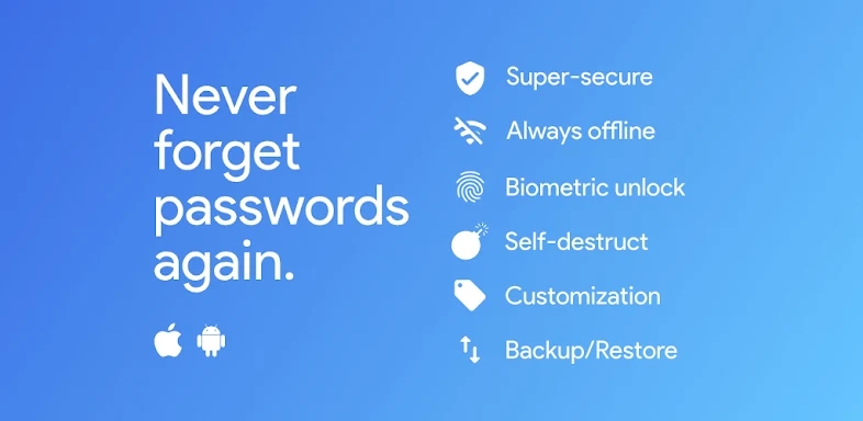 One Key: password manager screenshots