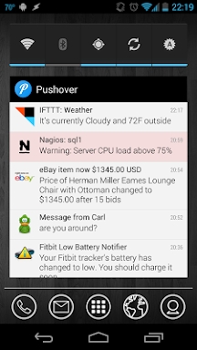 Pushover screenshots