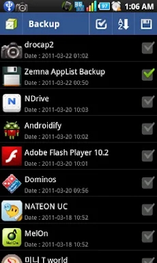 Zemna AppList Backup screenshots