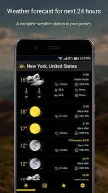 Weather US 16 days forecast screenshots