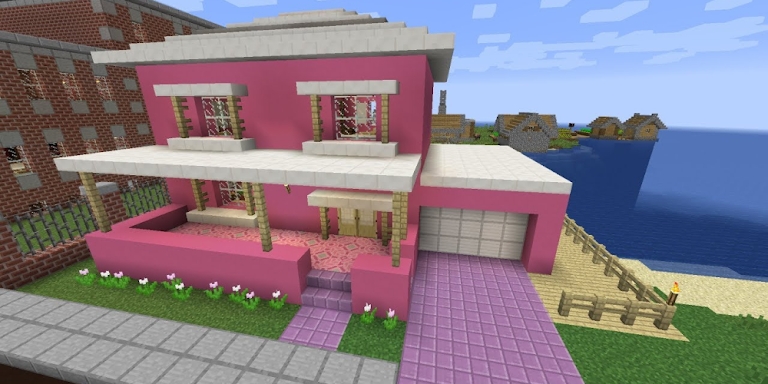 Pink house for minecraft screenshots