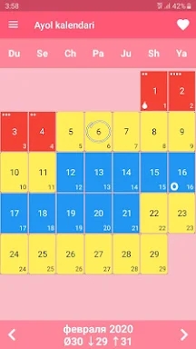 Ayollar kalendari va kundaligi screenshots