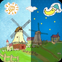 Cartoon windmill wallpaper