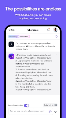 ChatSonic: Super ChatGPT App screenshots