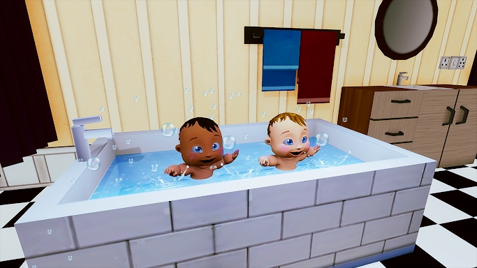 Twins Cute Baby Simulator Game screenshots
