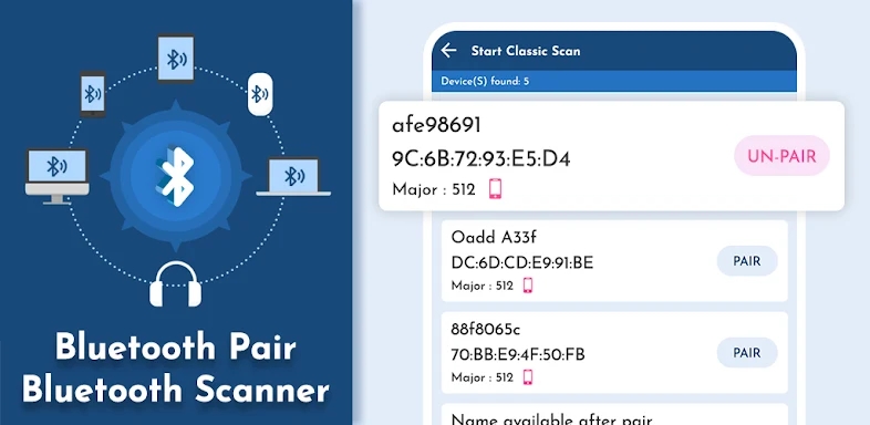 Bluetooth Pair and Scanner screenshots