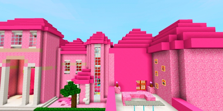 Pink house for minecraft screenshots