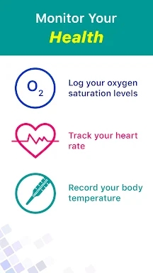 Blood Oxygen & Temperature App screenshots
