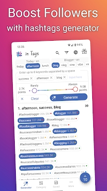 in Tags - AI Hashtag generator screenshots