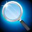 magnifying glass with light icon