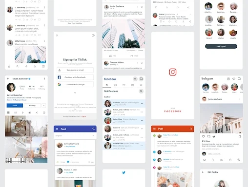 SocialX - Social Media UI screenshots