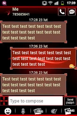 Simple Red Theme GO SMS screenshots
