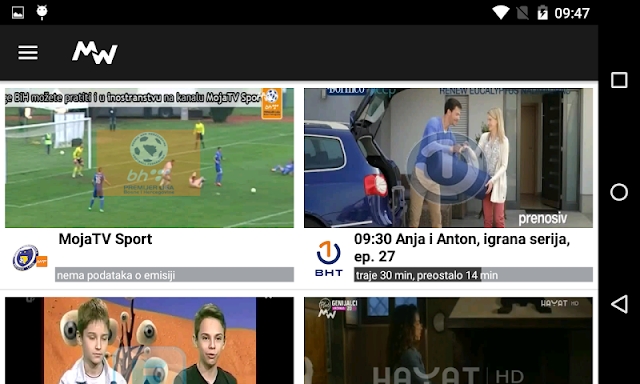 Moja webTV screenshots