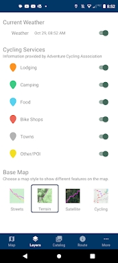Bicycle Route Navigator screenshots