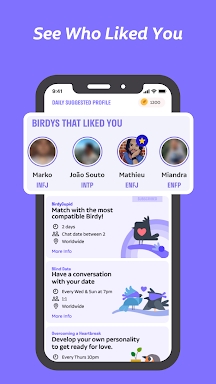 Birdy, Matchmaker 2.0 screenshots