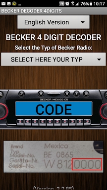 Becker 4Digit Radio Code screenshots