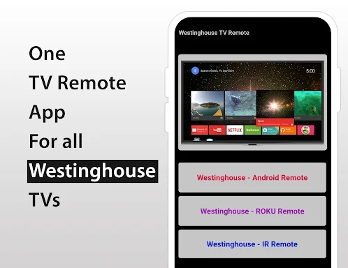 Westinghouse TV Remote screenshots
