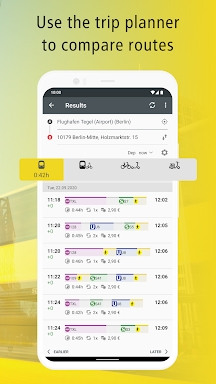 BVG Fahrinfo: Route planner screenshots