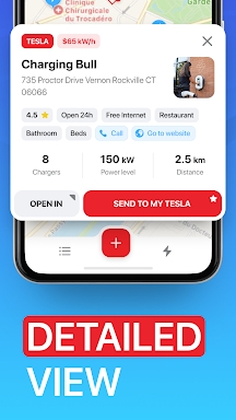 Supercharger map for Tesla screenshots