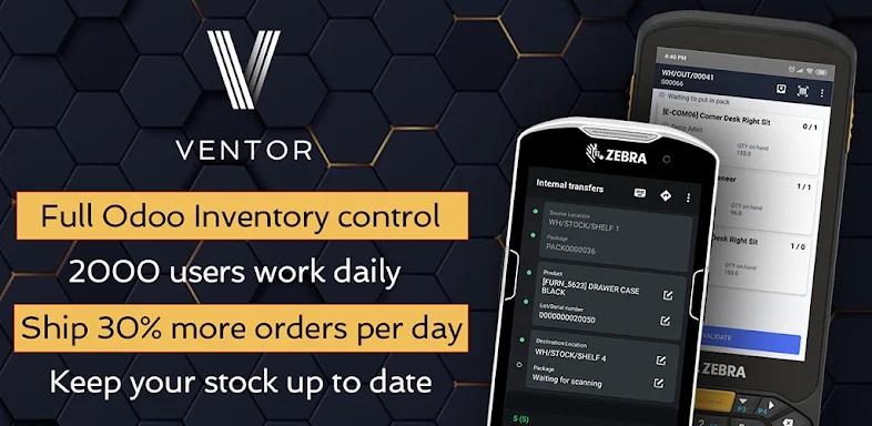 Ventor: Odoo inventory manager screenshots