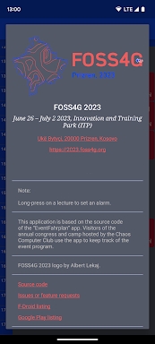 FOSS4G 2023 Program screenshots