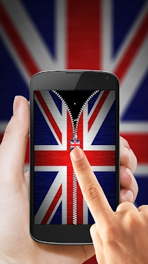 UK Flag Zipper Lock Screen screenshots