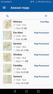 Anavasi mapp Greece topo maps screenshots