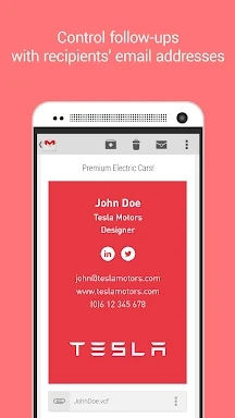 Clinck - digital business card screenshots
