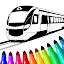Train game: coloring book. icon