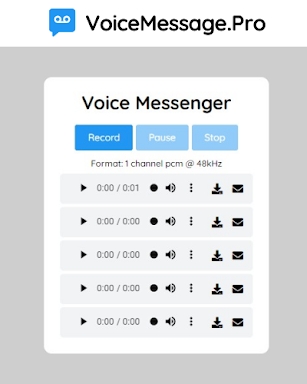 Voice Message screenshots
