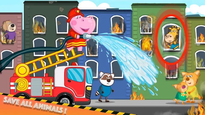 Hippo: Fireman for kids screenshots