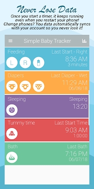 Simple Baby Activity Tracker screenshots