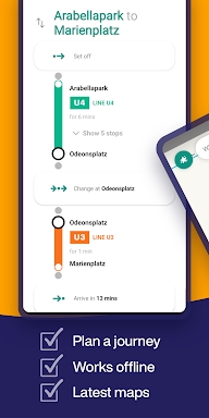 Munich Metro - Map and Route screenshots