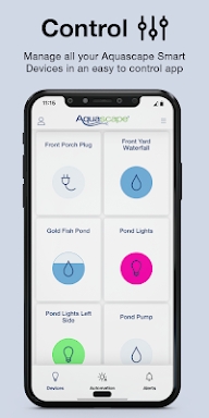 Aquascape Smart Control App screenshots