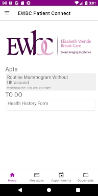 EWBC Patient Connect screenshots