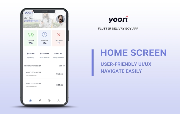 YOORI Delivery Boy App screenshots