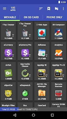 AppMgr III (App 2 SD) screenshots