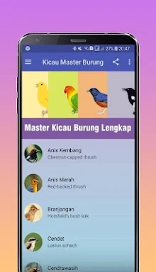 Masteran Kicau Burung Terlengkap screenshots