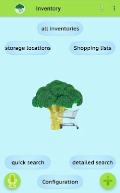 Inventory and Shopping list screenshots