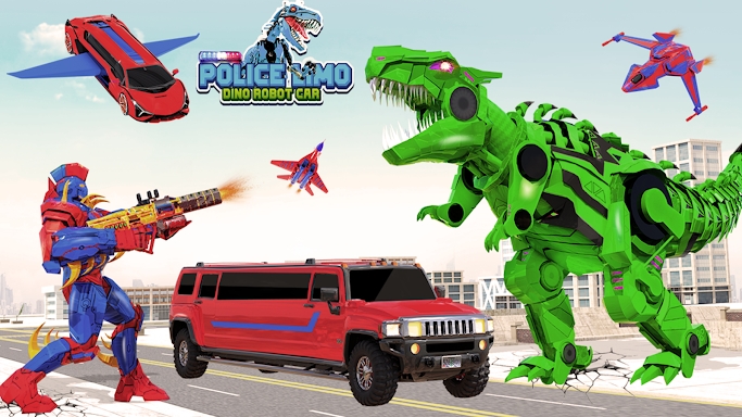 Limo Car Dino Robot Car Game screenshots