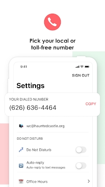 Dialed Business Phone Number screenshots