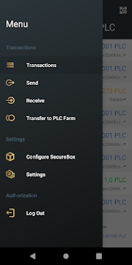 PLC Wallet screenshots