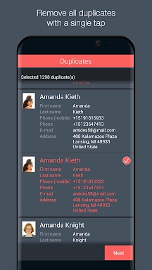 Contacts Optimizer screenshots