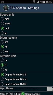 GPS-Speedo screenshots