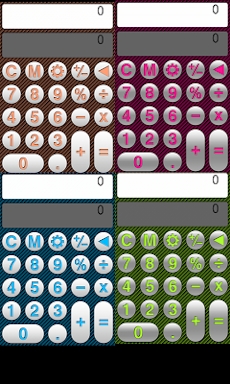 Colorful calculator screenshots