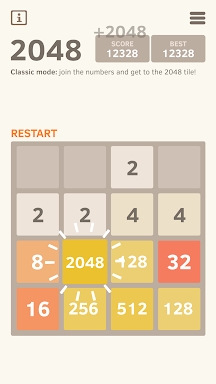 2048 Number puzzle game screenshots