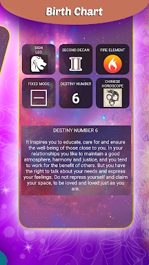 Horoscope, birth chart, tarot screenshots