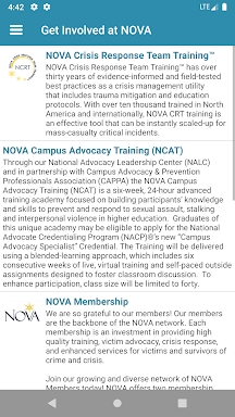 NOVA Mobile App screenshots