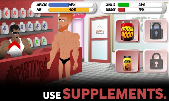 Iron Muscle bodybuilding game screenshots