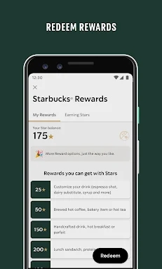 Starbucks screenshots